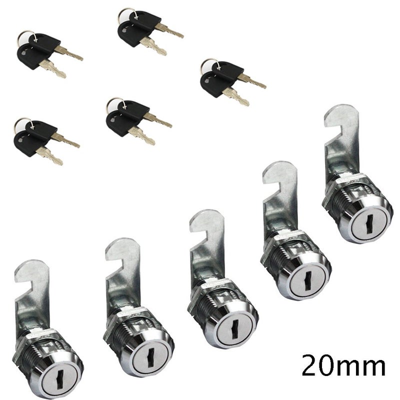 Comidox 5pcs 16/20/25/30mm Cam Lock Pinball Arcade Machine Door Cabinet Toolbox Drawer & 2Key 20mm - Image 2